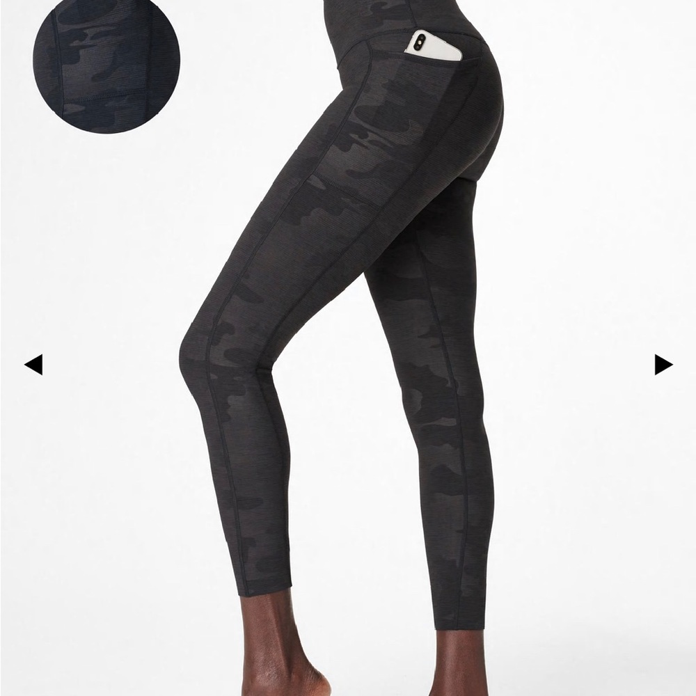 Sweaty Betty Supersculpt Emboss High Waisted 7/8 Leggings S Black Cherry Purple